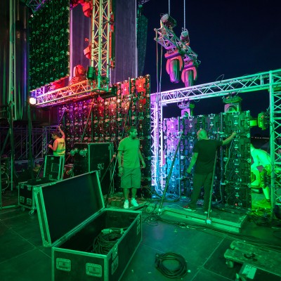 Mérida, 02/09/2016.- STONE&MUSIC_2016. Pruebas  Iluminación concierto de David Guetta. Foto/ Jero Morales